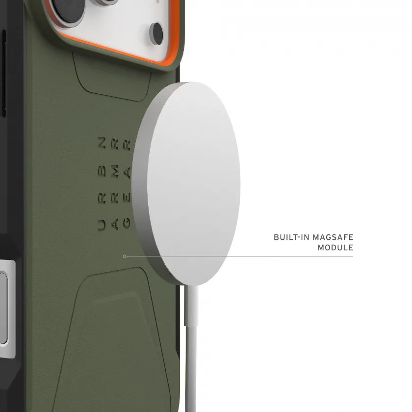 Чехол UAG Civilian с MagSafe для iPhone 17 Pro Max Olive/Orange оливковый 114546117297