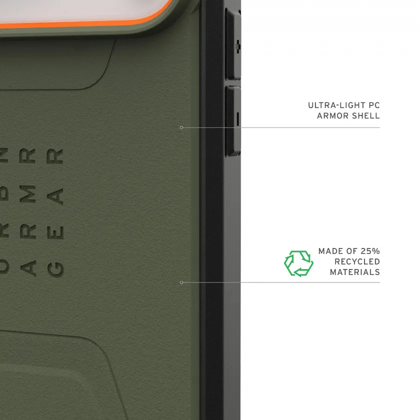 Чехол UAG Civilian с MagSafe для iPhone 17 Pro Max Olive/Orange оливковый 114546117297