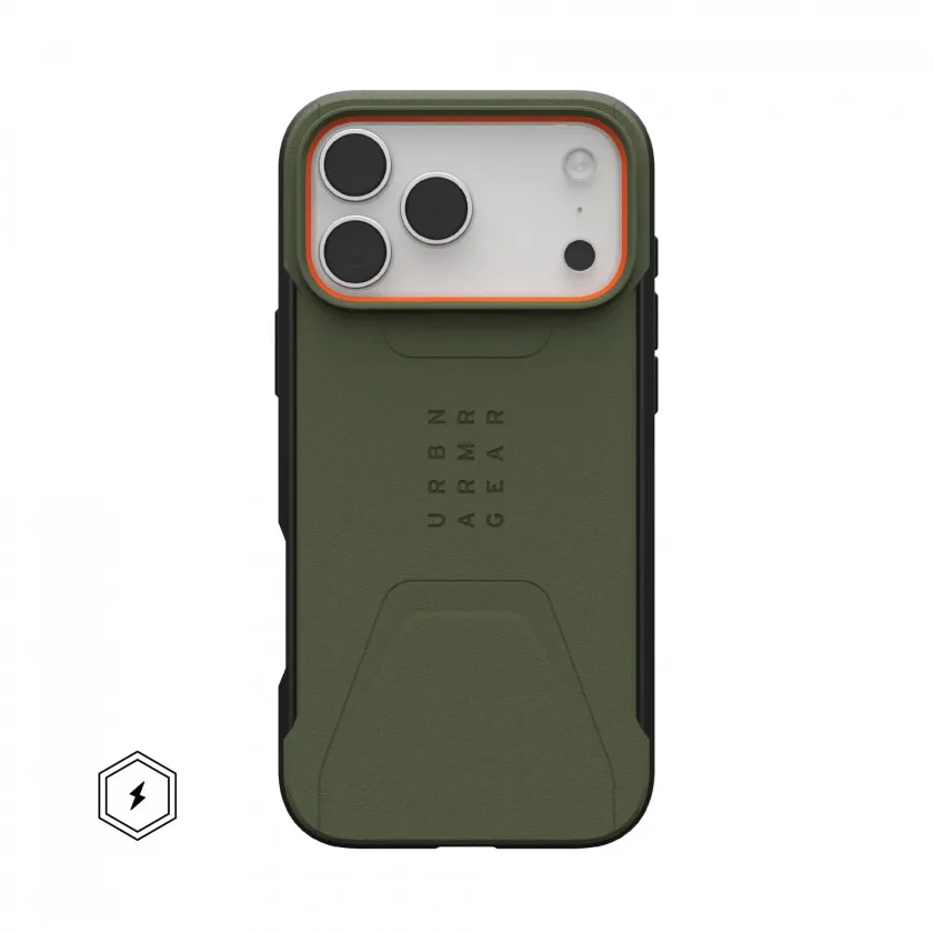 Чехол UAG Civilian с MagSafe для iPhone 17 Pro Max Olive/Orange оливковый 114546117297