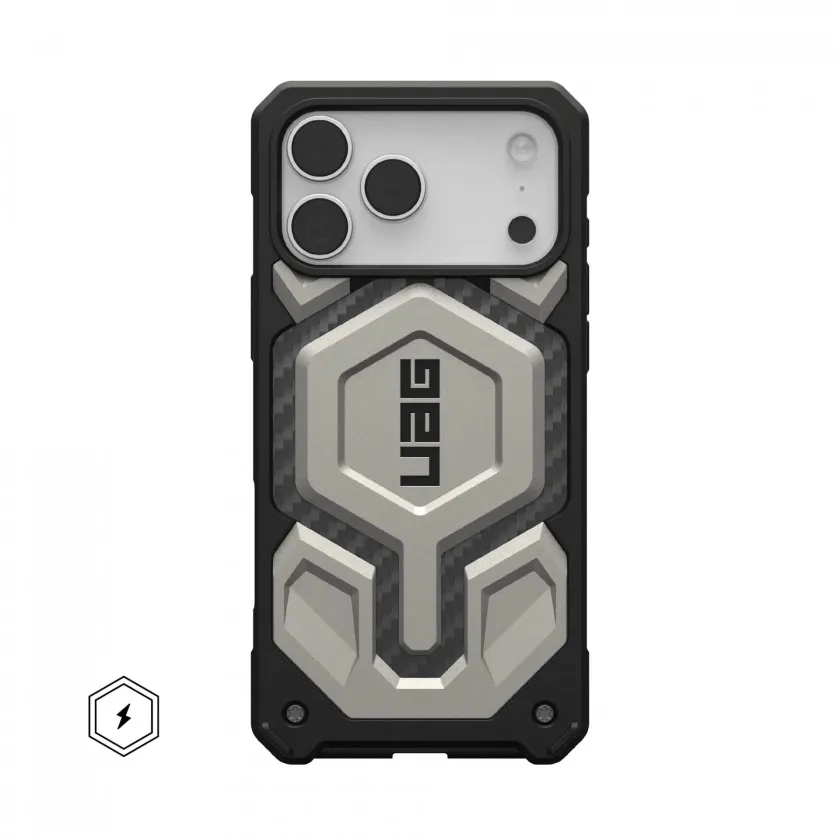 Чехол UAG Monarch Pro с MagSafe для iPhone 17 Pro Max Titanium титановый 114514113636