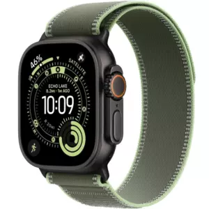 Apple Watch Ultra 3 GPS + Cellular, 49mm Black Titanium Case with Green/Neon Trail Loop -M/L 145-220mm черный/зеленый