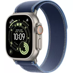 Apple Watch Ultra 3 GPS + Cellular, 49mm Natural Titanium Case with Blue/Bright Blue Trail Loop - M/L 145-220mm бежевый/синий