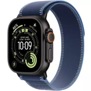 Apple Watch Ultra 3 GPS + Cellular, 49mm Black Titanium Case with Blue/Bright Blue Trail Loop - M/L 145-220mm черный/голубой