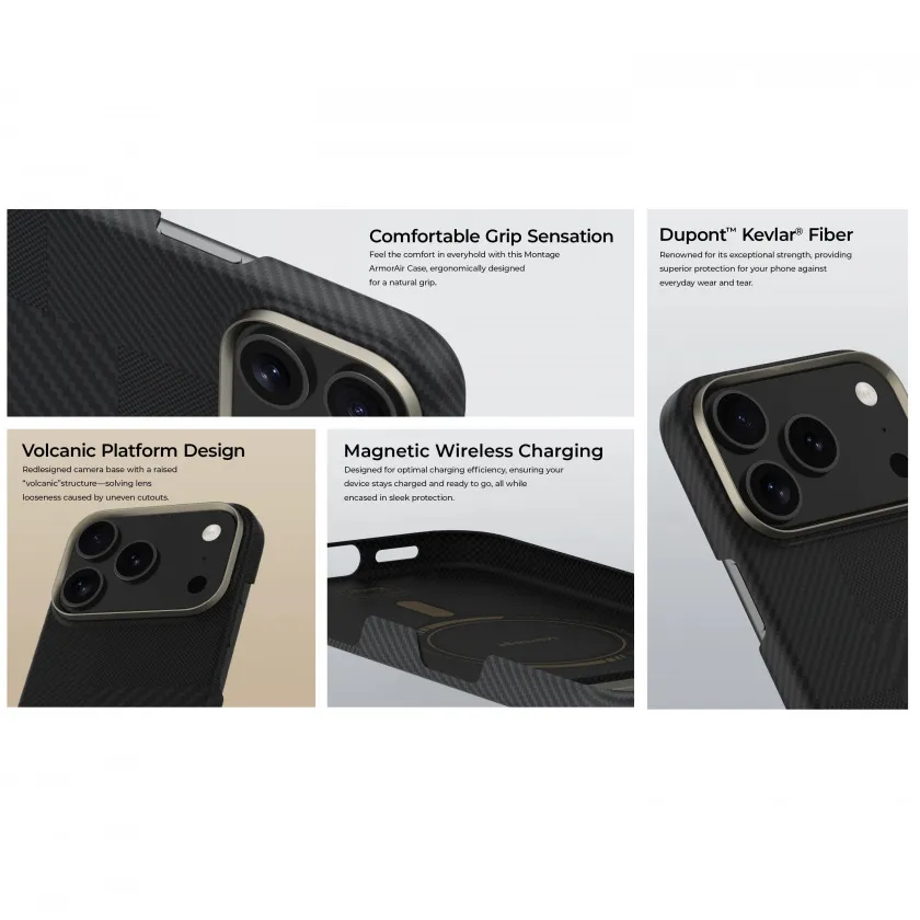 Чехол Benks Montage ArmorAir Case built with Kevlar® for iPhone 17 Pro Max C.K.FL.AP.BK.MB70