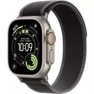Apple Watch Ultra 3 GPS + Cellular, 49mm Natural Titanium Case with Black/Charcoal Trail Loop - M/L 145-220mm бежевый/черный