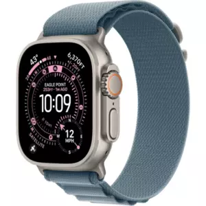 Apple Watch Ultra 3 GPS + Cellular, 49mm Natural Titanium Case with Light Blue Alpine Loop - Large 165-210mm  натуральный титан/голубой