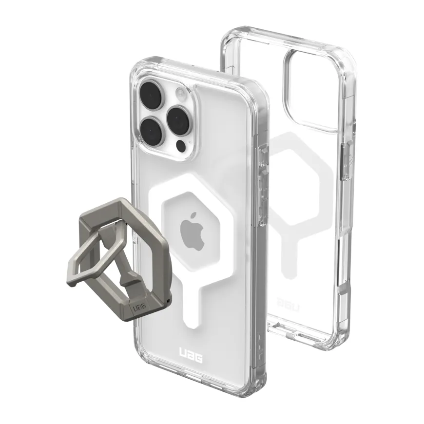 Защитный прозрачный чехол MagSafe и кольцо-держатель UAG Plyo для iPhone 16 Pro Max